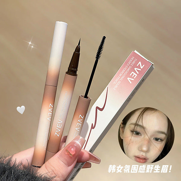 Zvev 立體雙頭眉筆，易於上色，快速持久，自然雙頭設計 NoirKiss