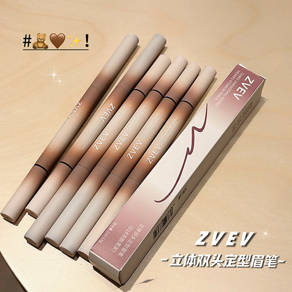 Zvev 立體雙頭眉筆，易於上色，快速持久，自然雙頭設計 NoirKiss
