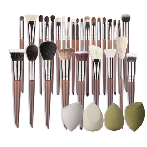 OVW Makeup Brushes Set Beauty Puff Sponge Egg Powder Kabuki Blush Concealer Eye Shadow Makeup Brush Kit NoirKiss