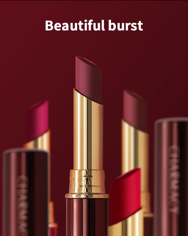 CHARMACY New Colors Waterproof Velvet Lipstick Easy To Wear Water-resistant Lip Stick Long-Lasting Matte Lip Makeup Cosmetic NoirKiss