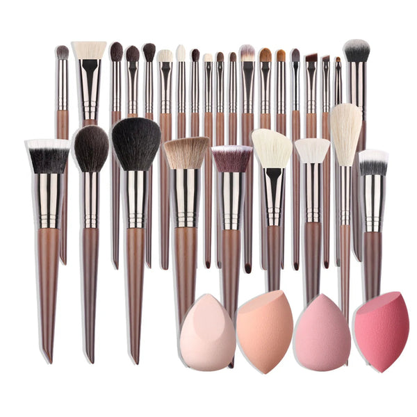 OVW Makeup Brushes Set Beauty Puff Sponge Egg Powder Kabuki Blush Concealer Eye Shadow Makeup Brush Kit NoirKiss