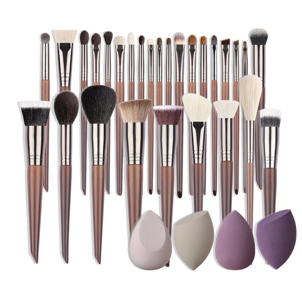 OVW Makeup Brushes Set Beauty Puff Sponge Egg Powder Kabuki Blush Concealer Eye Shadow Makeup Brush Kit NoirKiss