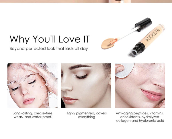 Wholesale FOCALLURE 7 Colors Face Concealer Waterproof Full Coverage Moisturizing Smooth Liquid Foundation Makeup Cosmetics NoirKiss