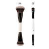 F4 Dual-Ended Foundation Face Brush Double-ended Powder Blush Contour and Eyeshadow Concealer Makeup Brushes NoirKiss