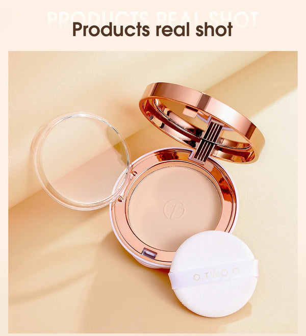 O.TWO.O Face Setting Powder Super Fine Powder Texture Oil-Control 3 Colors Matte Smooth Finish Concealer Makeup Pressed Powder NoirKiss