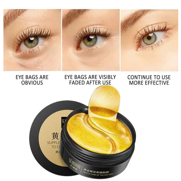 Skincare Products 24K Gold Hyaluronic Acid Eye Mask Remove Dark Eye Circles Collagen Eye Patches Korean Face Care Product NoirKiss