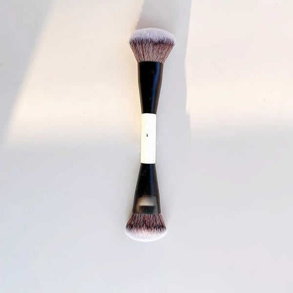 F4 Dual-Ended Foundation Face Brush Double-ended Powder Blush Contour and Eyeshadow Concealer Makeup Brushes NoirKiss
