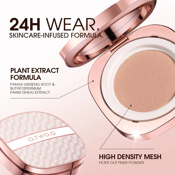 O.TWO.O Air Cushion BB Cream Matte Finish Waterproof Non-stick Long-lasting Oil-control Cushion Compact With Puff Face Makeup NoirKiss