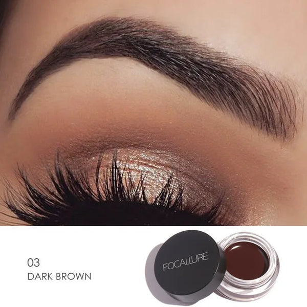 Focallure Eyebrow Gel Waterproof Liquid Eyebrow Cream Eye Cosmetics Long Lasting Eye Brow Makeup Set Plus Brush NoirKiss