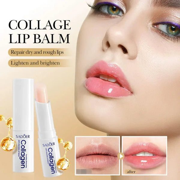 SADOER Collagen Anti-Cracked Lip Balm Lasting Nourishment and Moisture for Men and Women Daily Care Collagen Lip Balm Lip Care NoirKiss