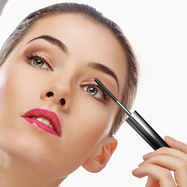 Washable Metal Mascara with Eyelash Curler Iron Wand Mascara Small Brush Head Mascara Long-Lasting and Smudge-Free NoirKiss