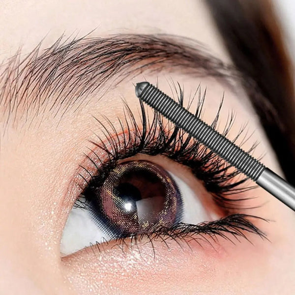 New Small Steel Tube Mascara Natural Black Non Smudging Eyelash Primer 3D Silk Fiber Curled Eyelash Extension Cosmetics NoirKiss