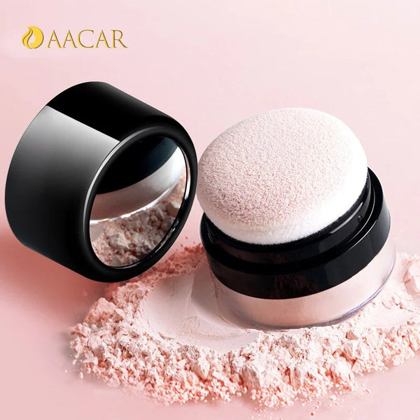 Portable Loose Powder Box With Mirror Travel Powder Case With Mushroom Sponge Puff Cosmetic Case Blusher Powder Jar Container NoirKiss