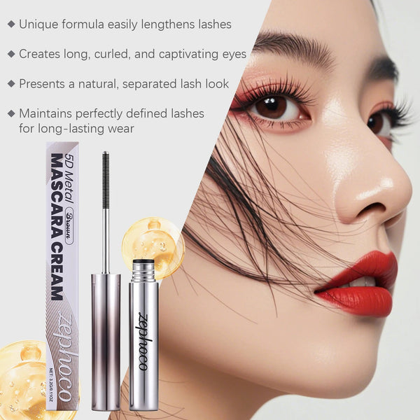 Zephoco Lengthening Eyelash Mascara Vitamin E Eyelash Extensions Waterproof and Sweat Proof Makeup Volume Eyelash Mascara 3.2g NoirKiss