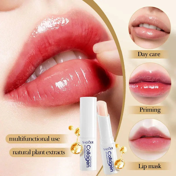 SADOER Collagen Anti-Cracked Lip Balm Lasting Nourishment and Moisture for Men and Women Daily Care Collagen Lip Balm Lip Care NoirKiss