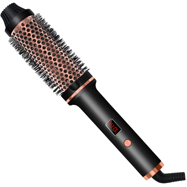 1.5 Inch Hair Curling Iron Brush Ceramic Thermal Brush Heated Round Brush Hair Electric Heating Brush Electric Hair Curler Comb NoirKiss