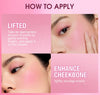 BANXEER Blush Cream Face Blusher 5 Colors Ever-changing Matte Shimmer Waterproof Long-lasting 3 IN 1 Multi-use Blush Face Makeup NoirKiss