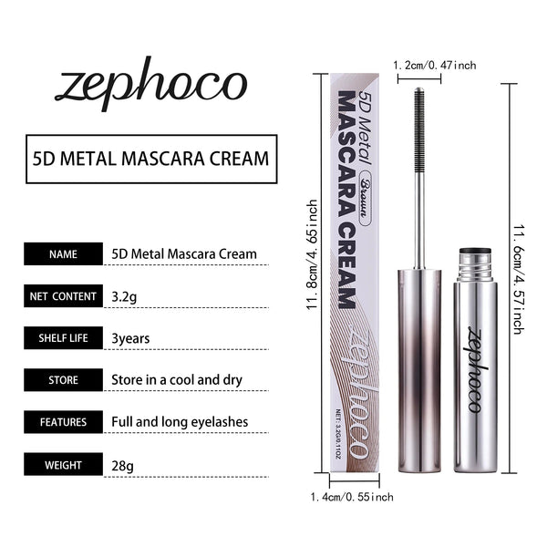 Zephoco Lengthening Eyelash Mascara Vitamin E Eyelash Extensions Waterproof and Sweat Proof Makeup Volume Eyelash Mascara 3.2g NoirKiss