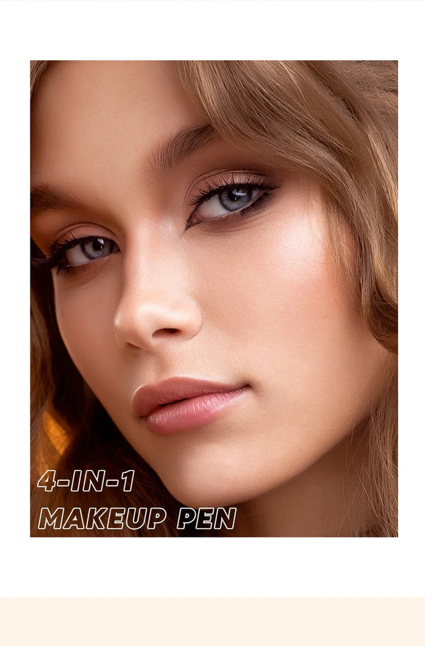 4-in-1 Waterproof Cosmetic Pencil Multi-Function Beauty Glazed Eyeliner Brow Lip Highlighter Pen NoirKiss