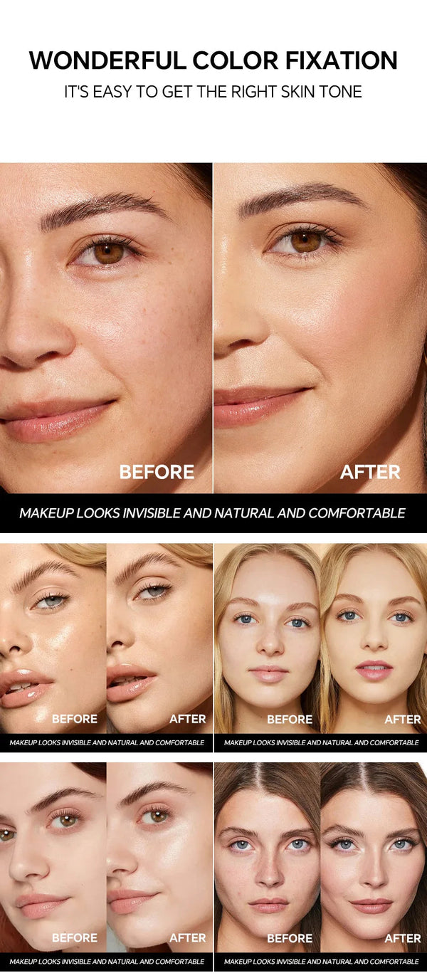 Smart Color Changing Foundation 4 In 1 Lightweight Moisturizing Cream To Powder Concealer Long Wearing Non Cakey Makeup NoirKiss