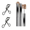 Washable Metal Mascara with Eyelash Curler Iron Wand Mascara Small Brush Head Mascara Long-Lasting and Smudge-Free NoirKiss