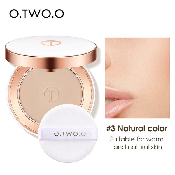 O.TWO.O Face Setting Powder Super Fine Powder Texture Oil-Control 3 Colors Matte Smooth Finish Concealer Makeup Pressed Powder NoirKiss