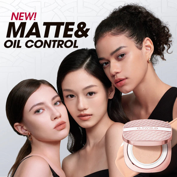 O.TWO.O Air Cushion BB Cream Matte Finish Waterproof Non-stick Long-lasting Oil-control Cushion Compact With Puff Face Makeup NoirKiss