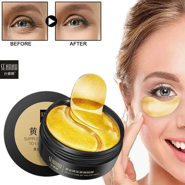 Skincare Products 24K Gold Hyaluronic Acid Eye Mask Remove Dark Eye Circles Collagen Eye Patches Korean Face Care Product NoirKiss