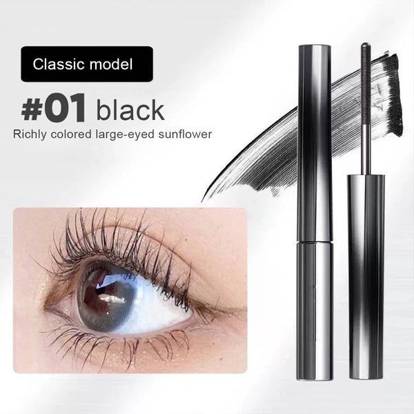 Washable Metal Mascara with Eyelash Curler Iron Wand Mascara Small Brush Head Mascara Long-Lasting and Smudge-Free NoirKiss