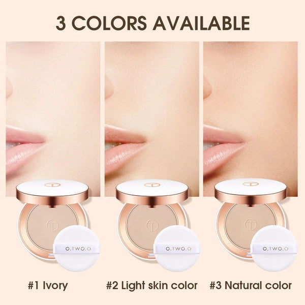O.TWO.O Face Setting Powder Super Fine Powder Texture Oil-Control 3 Colors Matte Smooth Finish Concealer Makeup Pressed Powder NoirKiss