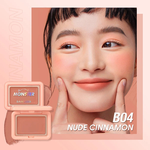 BANXEER Blush Cream Face Blusher 5 Colors Ever-changing Matte Shimmer Waterproof Long-lasting 3 IN 1 Multi-use Blush Face Makeup NoirKiss