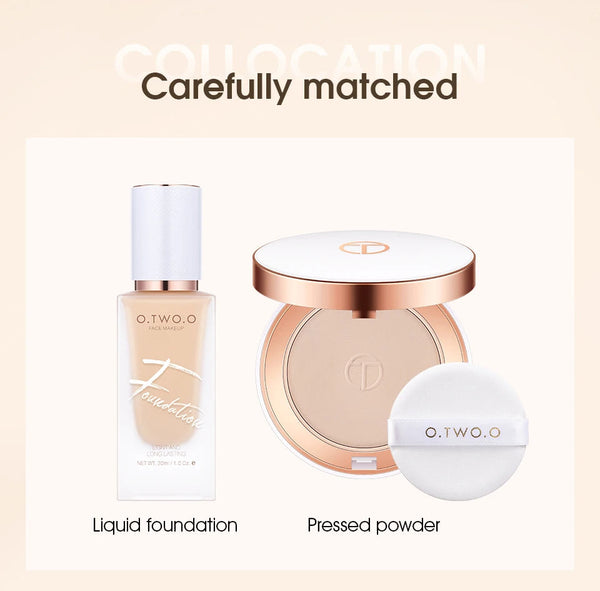 O.TWO.O Face Setting Powder Super Fine Powder Texture Oil-Control 3 Colors Matte Smooth Finish Concealer Makeup Pressed Powder NoirKiss