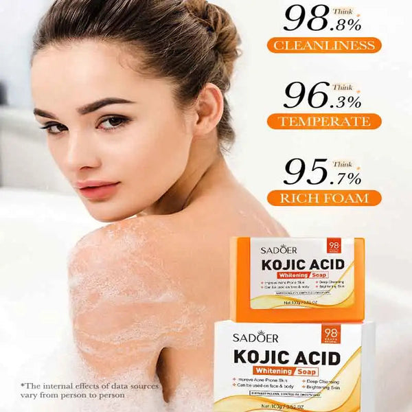 Handmade Whitening Soap Skin Care Deep Cleaning Moisturizing Cleansing Essential Temperate Soap Brighten Skin Kojic Acid Soap NoirKiss