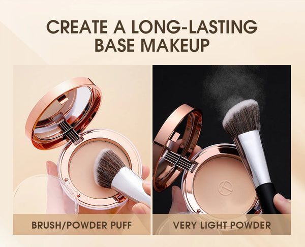 O.TWO.O Face Setting Powder Super Fine Powder Texture Oil-Control 3 Colors Matte Smooth Finish Concealer Makeup Pressed Powder NoirKiss