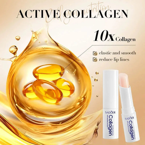 SADOER Collagen Anti-Cracked Lip Balm Lasting Nourishment and Moisture for Men and Women Daily Care Collagen Lip Balm Lip Care NoirKiss