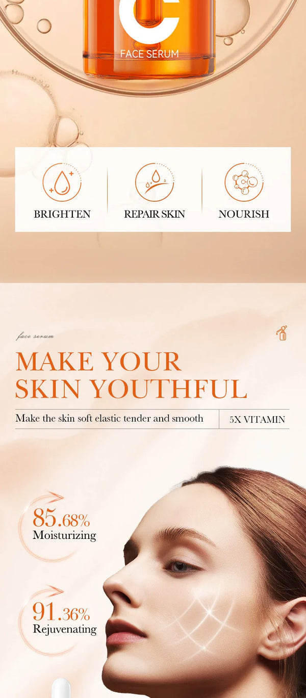 Vitamin C Hydrating Serum 5 Functions Facial Moisturizing Repair Essence Facial Shrink Pores Brightning Korean SkinCare Products NoirKiss