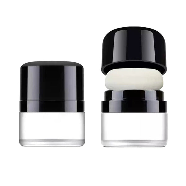 Portable Loose Powder Box With Mirror Travel Powder Case With Mushroom Sponge Puff Cosmetic Case Blusher Powder Jar Container NoirKiss