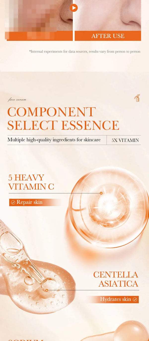Vitamin C Hydrating Serum 5 Functions Facial Moisturizing Repair Essence Facial Shrink Pores Brightning Korean SkinCare Products NoirKiss