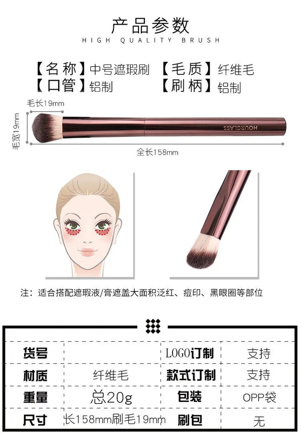 1 piece Angled Concealer Makeup brushes Middle Eyeshadow Make up brush basic Professional Cosmetic tool metal handle NoirKiss