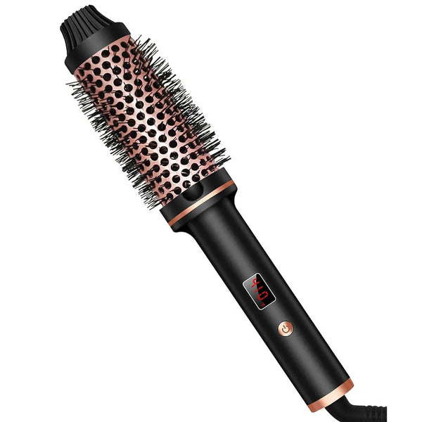 1.5 Inch Hair Curling Iron Brush Ceramic Thermal Brush Heated Round Brush Hair Electric Heating Brush Electric Hair Curler Comb NoirKiss