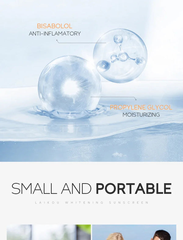 10pcs LAIKOU SPF 50 Sunscreen Long Lasting UV Protector Sunblock Moisturizing Skin Protective Cream NoirKiss