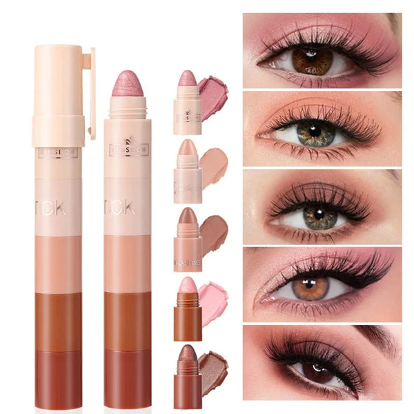 New 5 in 1 Eyeshadow Pencil Waterproof Highly Pigmented Eyeshadow Crayon Long Lasting Moisturizing Eyeshadow Stick Women NoirKiss