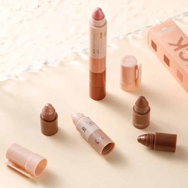 New 5 in 1 Eyeshadow Pencil Waterproof Highly Pigmented Eyeshadow Crayon Long Lasting Moisturizing Eyeshadow Stick Women NoirKiss