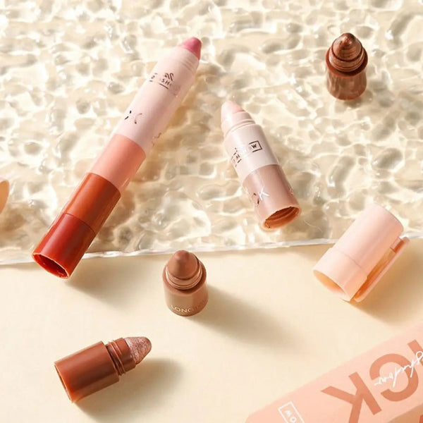 New 5 in 1 Eyeshadow Pencil Waterproof Highly Pigmented Eyeshadow Crayon Long Lasting Moisturizing Eyeshadow Stick Women NoirKiss