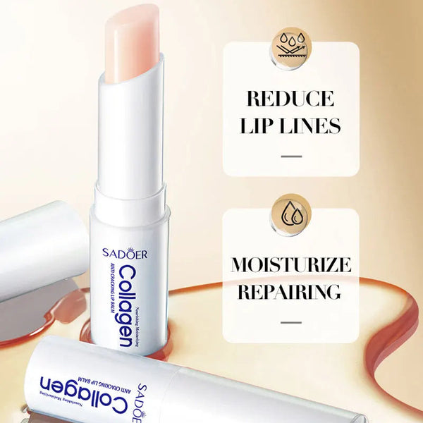 SADOER Collagen Anti-Cracked Lip Balm Lasting Nourishment and Moisture for Men and Women Daily Care Collagen Lip Balm Lip Care NoirKiss