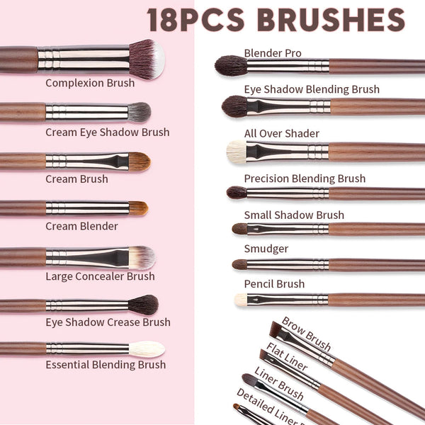 OVW Makeup Brushes Set Beauty Puff Sponge Egg Powder Kabuki Blush Concealer Eye Shadow Makeup Brush Kit NoirKiss