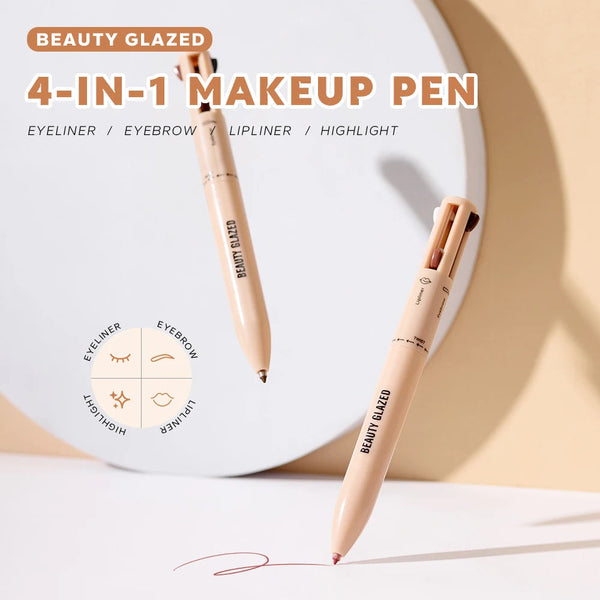 4-in-1 Waterproof Cosmetic Pencil Multi-Function Beauty Glazed Eyeliner Brow Lip Highlighter Pen NoirKiss